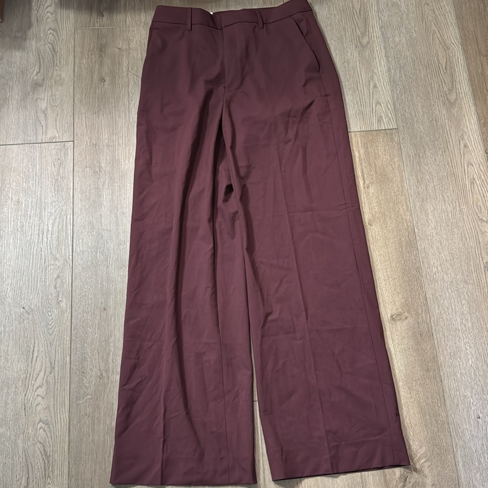 NWT Banana Republic vino rosso high rise sculpted Wide Leg Pants in Burgundy - Picture 6 of 7